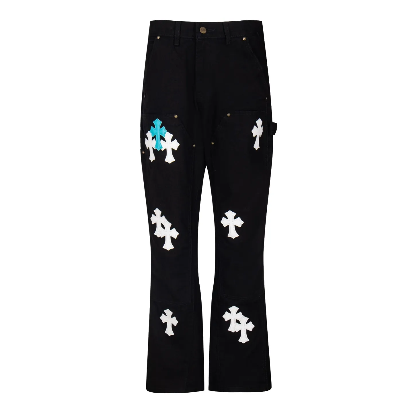 P260 Chrome Hearts co-branded Carhartt zipper leather jeans, priced at 16W+, patchwork cross pattern embellishment, high-waisted washed jeans! ! Absolutely high-end luxury products, 8W+ level god-level single products, super popular products, made with top heavy industry, a magic weapon that cannot be missed. About Kroxin This is an extremely luxurious fashion brand, which can also be called the nobles of the high street. It has always been an exclusive brand for some hipsters or the rich second generation. Compared with ordinary high streets, it is more luxurious and noble. Compared with luxury brands, it has a more fashionable personality and has always been a brand that I have a special liking for. Style number: 1772# Size: 28 30 32 34 36